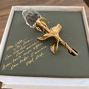 Vintage Swarovski Crystal Rose pin